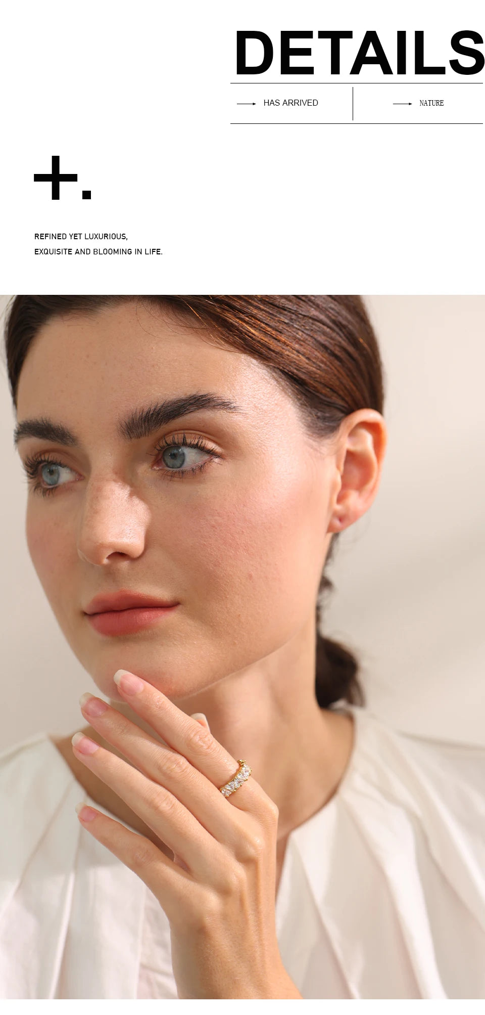 Yhpup anel brilhante de aço inoxidável, delicado, coração brilhante, zircônia cúbica, moda feminina, temperamento de alta qualidade, joias premium