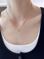 Gargantilha Dupla em Aço Inoxidável com Zircão, Colar Feminino, Colar Feminino de Aço Inox, Gargantilha de Aço Inox, Gargantilha Com Zircão, Loja Acessora