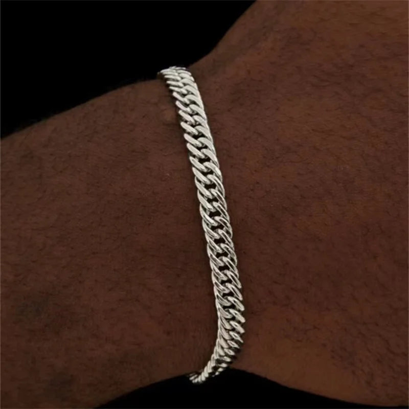 Pulseira de Aço Inox Prata Masculina, Pulseira Masculina, Pulseira de Aço Inox Prata, Pulseira Masculina Prata, Pulseira de Aço Inoxidável Prata Masculina, Loja Acessora