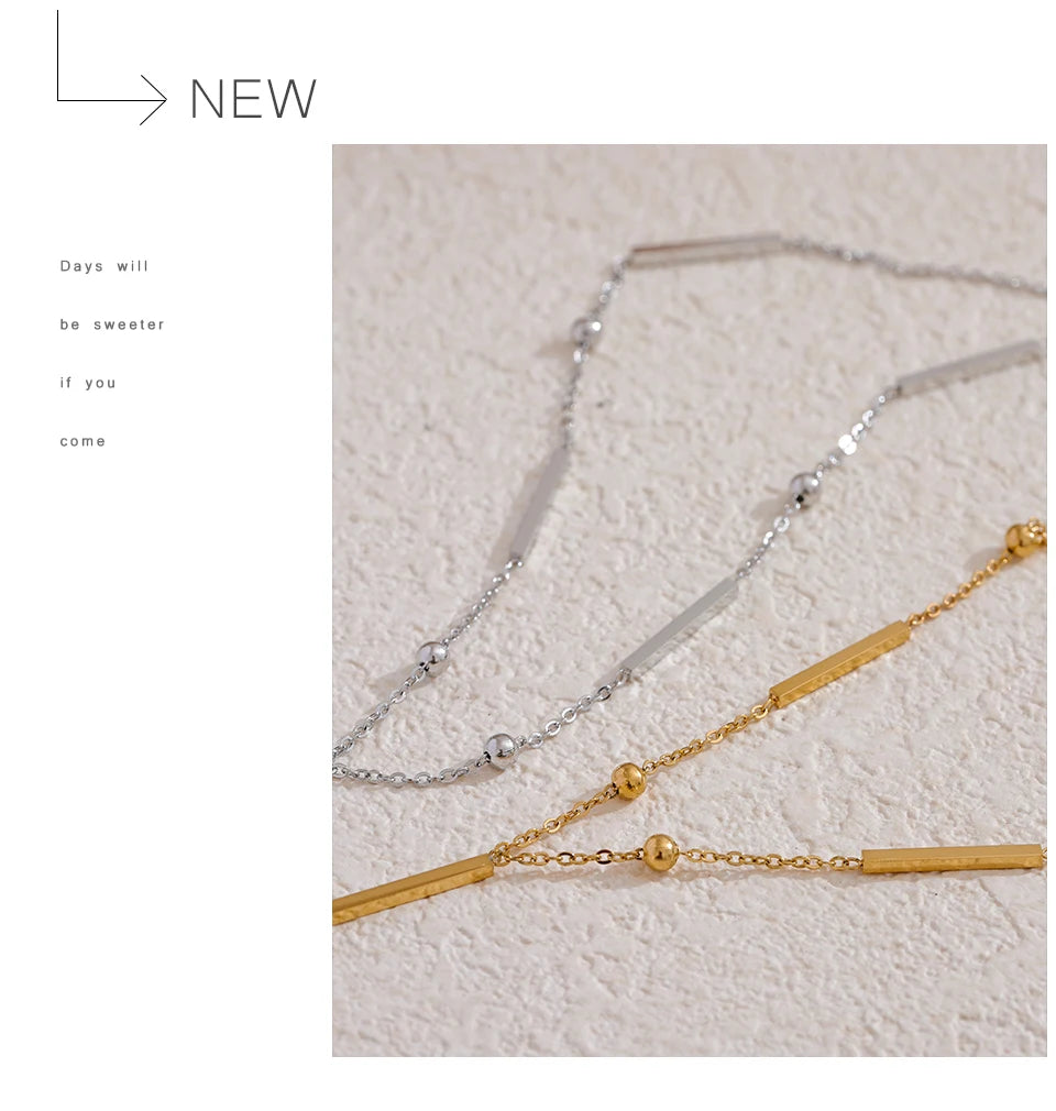 Colar Longo Fino em Aço Inoxidável, Colar Feminino, Colar Fino em Aço Inox, Colar de Aço Inoxidável