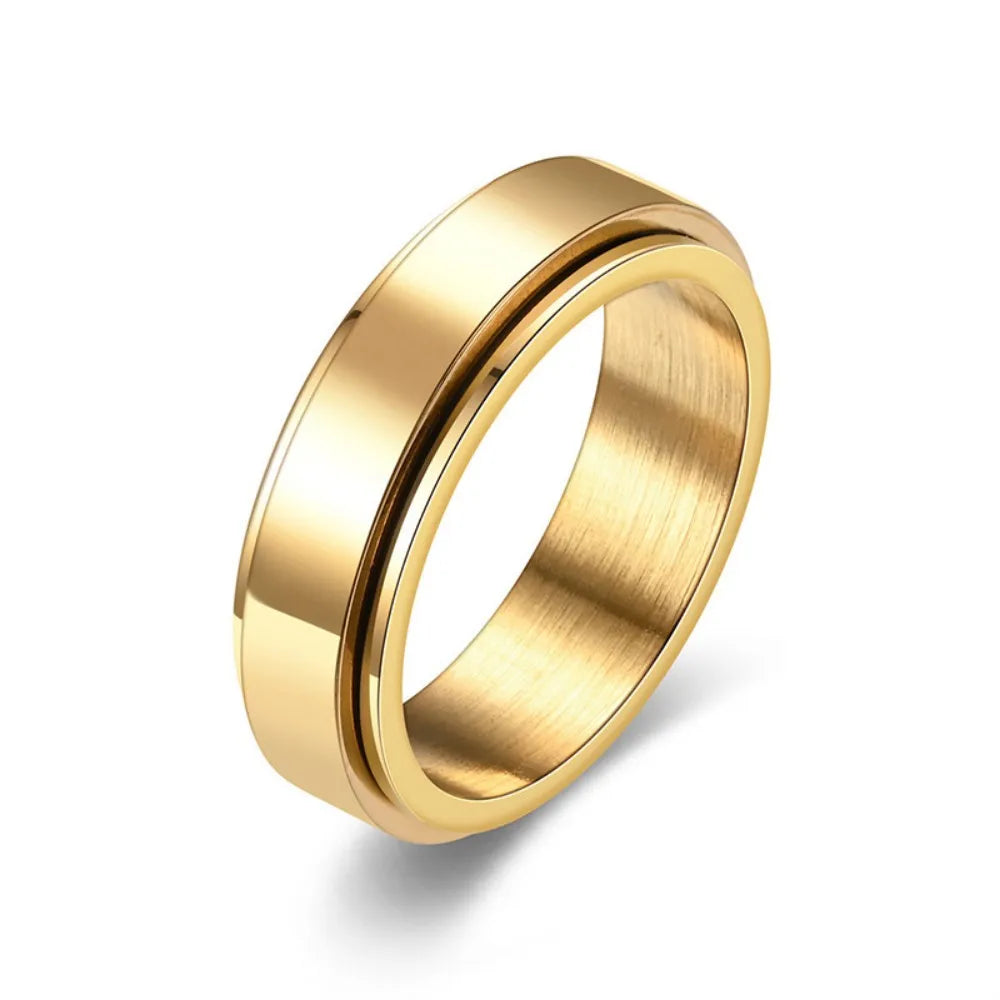 Anel Spinner de Aço Inoxidável Unissex, Anel de Aço Inoxidável, Anel de Aço Inox, Anel Prata, Anel Dourado, Anel Masculino, Anel Feminino, Loja Acessora