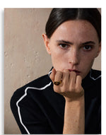 Yhpup 7 # Anel aberto de fundição de aço inoxidável, pedra de concha de tigre natural, fritilary, joias da moda para mulheres, novo