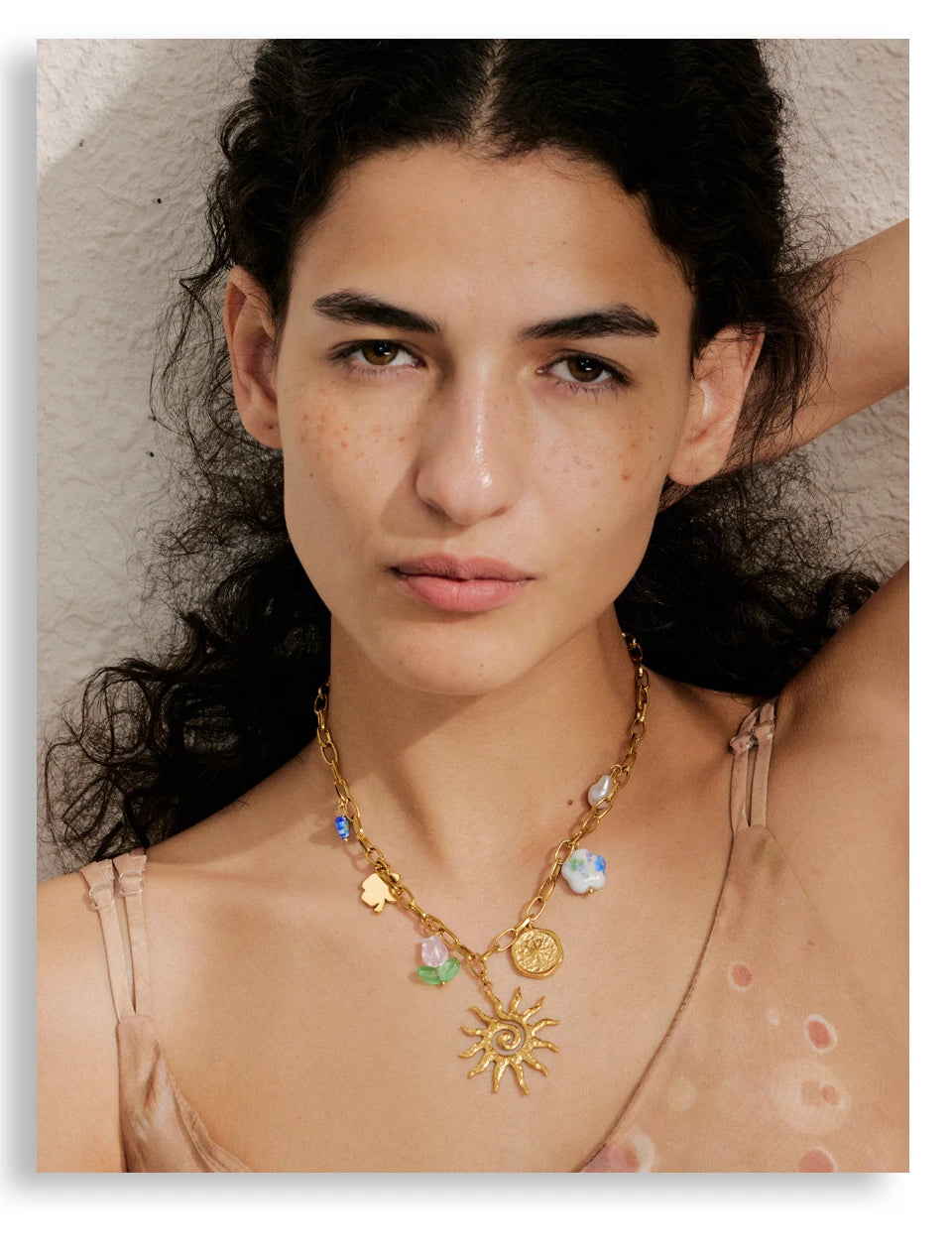 Yhpup na moda sol oceano charme pingente jóias artesanais ouro à prova dwaterproof água pvd banhado a aço inoxidável jóias de verão 2025 atacado