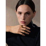 Yhpup 7 # Anel aberto de fundição de aço inoxidável, pedra de concha de tigre natural, fritilary, joias da moda para mulheres, novo