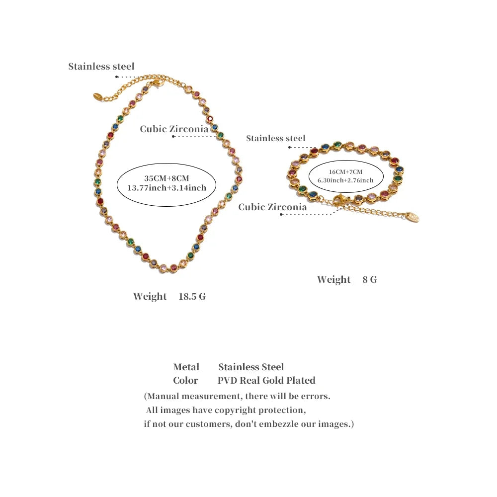 Colar e Pulseira de Zircônia Cúbica, Colar de Zircônia, Pulseira de Zircônia, Colar Feminino, Pulseira Feminina, Colar e pulseira Feminina, Loja Acessora
