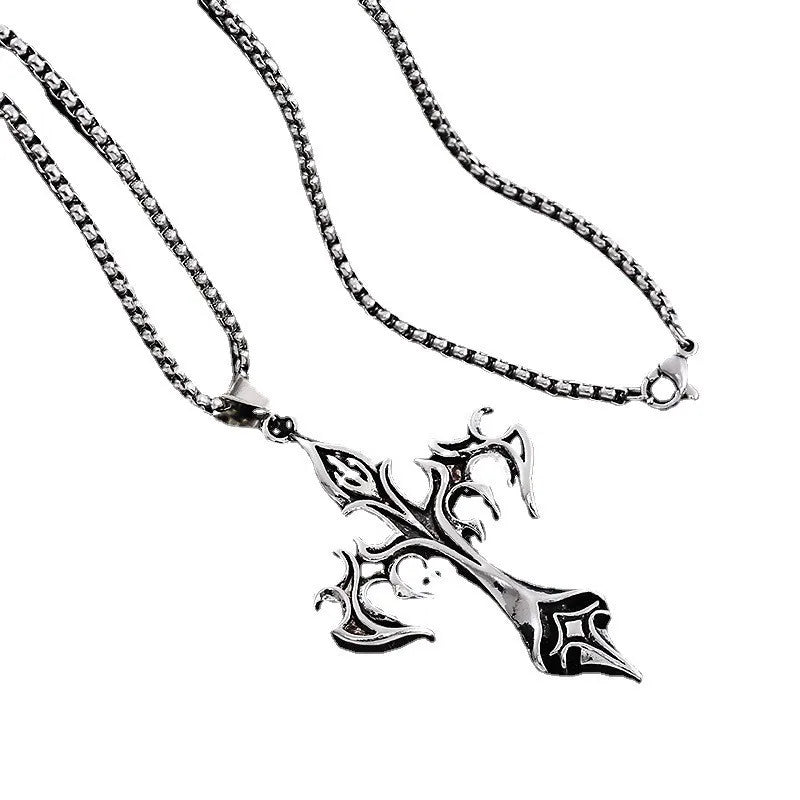 Colar Pingente Cruz Vintage Unissex Colar Com Cruz, Corrente Com Cruz, Cordão Com Cruz, Corrente Com Cruz, Corrente Unissex, Cordão Unissex, Loja Acessora