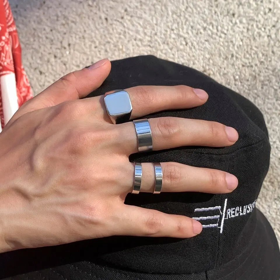 Conjunto de Anéis 6 Peças, Anéis Prata e Ouro, Anéis Prata, Anéis Ouro, Anéis Góticos, Anel Gótico, Anel de Ouro, Anel de Prata, Acessórios Punk, Loja Acessora