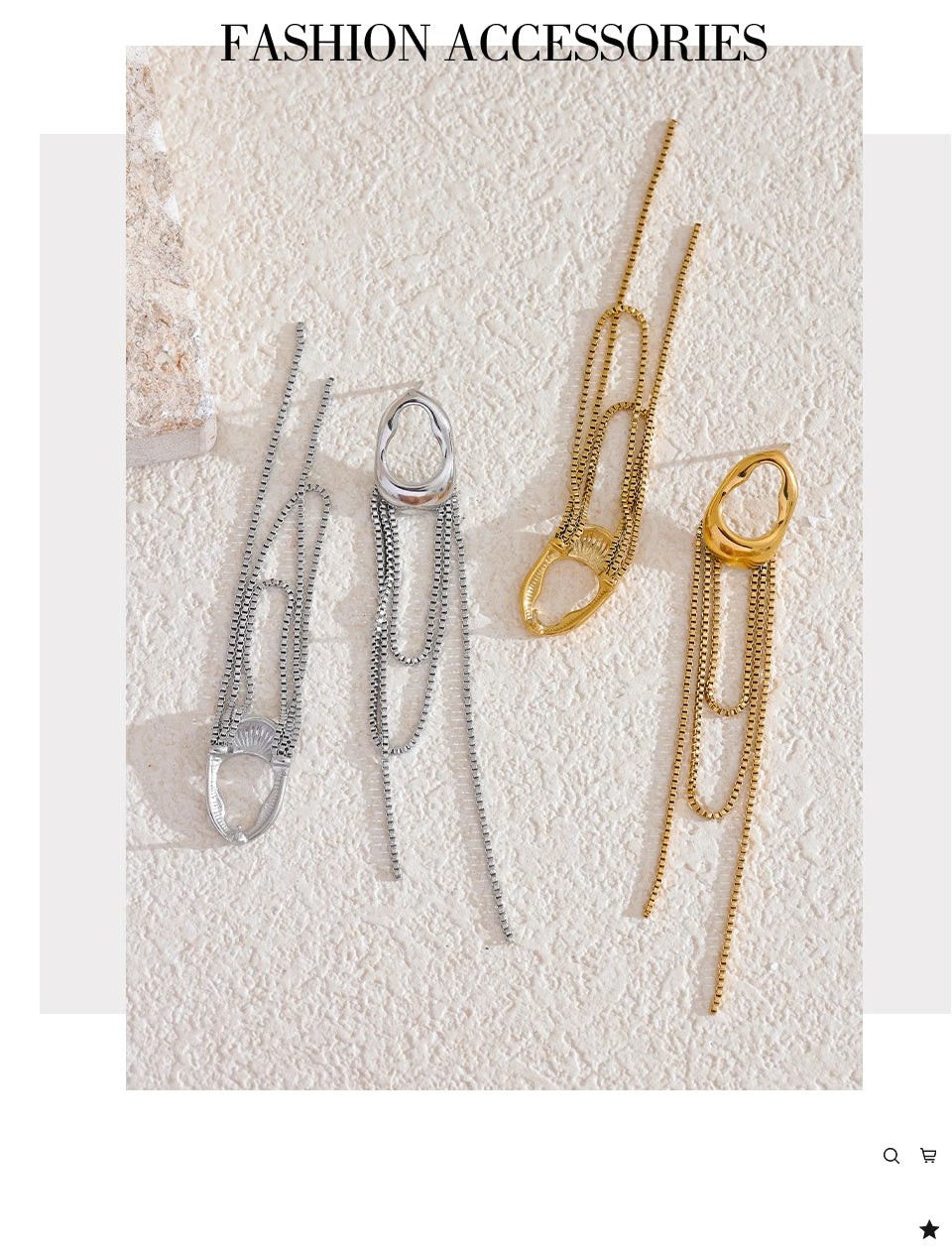 Brincos Geométricos de Aço inox Com Borla, Brinco de Aço Inox, Brincos Com Borla, Brinco Dourado, Brincos Geométricos de Aço inoxidável Com Borla, Loja Acessora