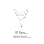 Yhpup popular aço inoxidável dupla camada corrente sobreposição colar gota contas chegadas diárias jóias resistente à água