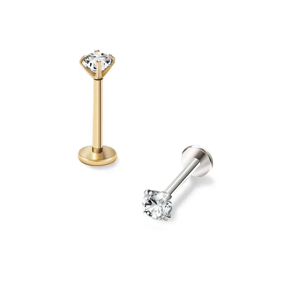 2/8 pçs de aço inoxidável earring nariz parafuso prisioneiro cartilagem piercing jóias helix tragus lábio parte traseira plana brincos minúsculos para mulher 18g