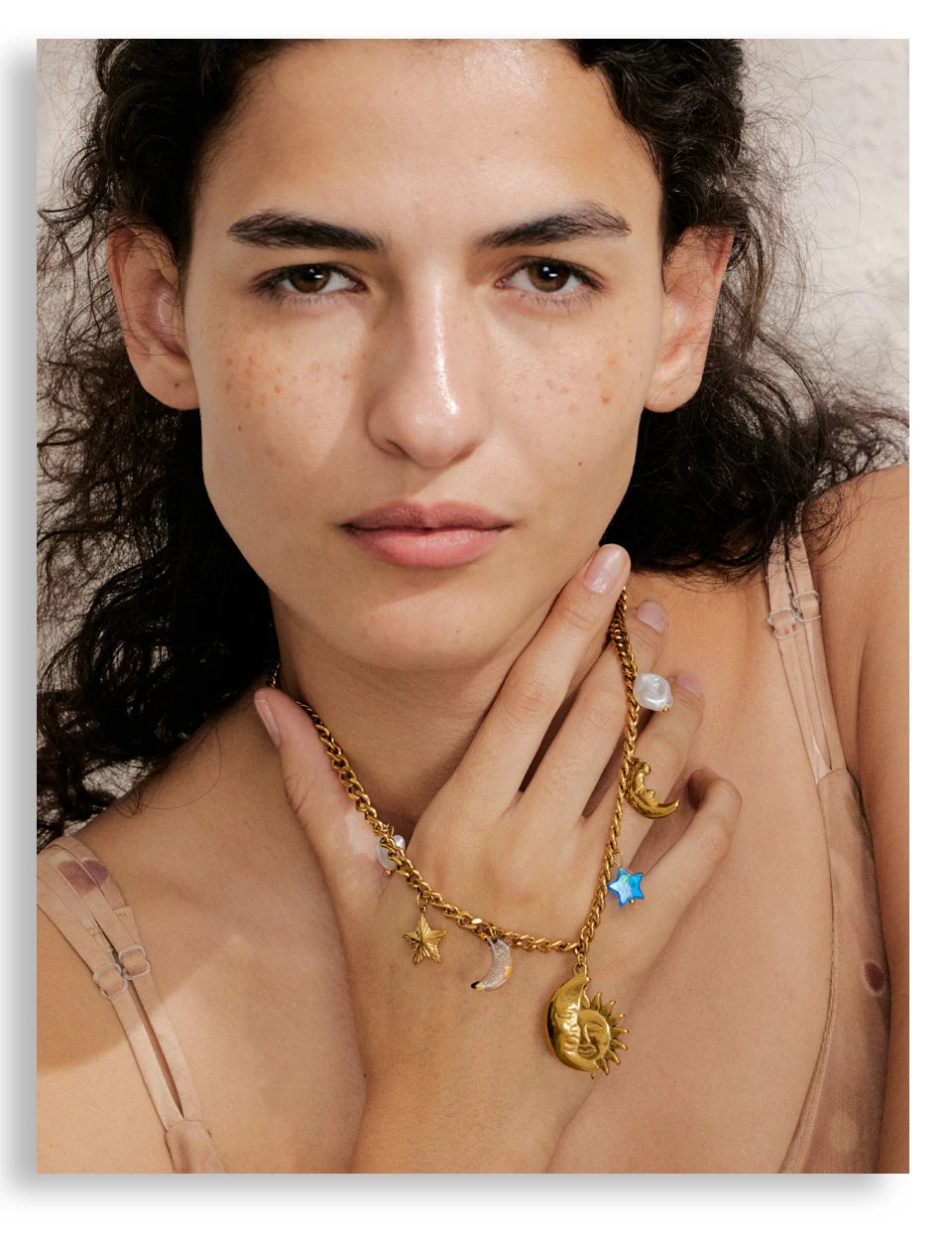 Yhpup na moda sol oceano charme pingente jóias artesanais ouro à prova dwaterproof água pvd banhado a aço inoxidável jóias de verão 2025 atacado