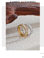 Yhpup anel brilhante de aço inoxidável, delicado, coração brilhante, zircônia cúbica, moda feminina, temperamento de alta qualidade, joias premium