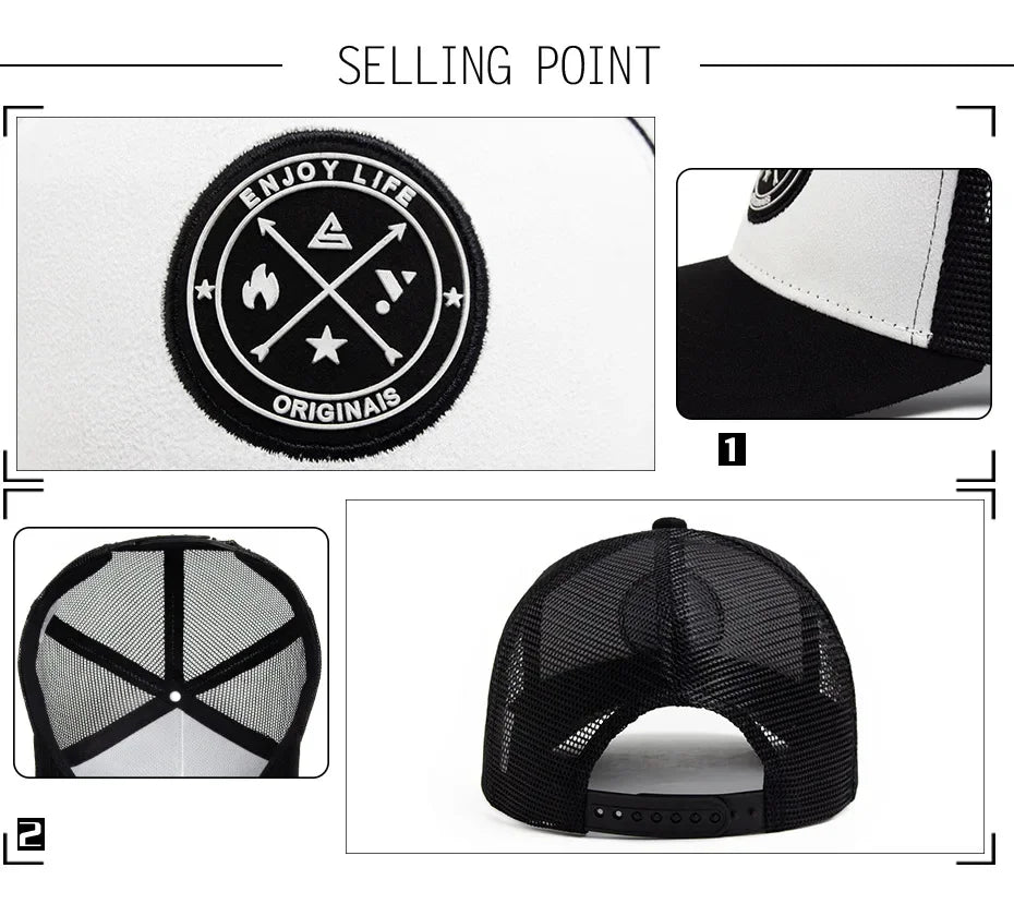 Boné de Malha Unissex Snapback - Estilo e Conforto ao Ar Livre