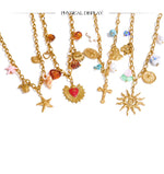 Yhpup na moda sol oceano charme pingente jóias artesanais ouro à prova dwaterproof água pvd banhado a aço inoxidável jóias de verão 2025 atacado