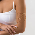 Pulseira de Braço Dourada com Borlas Elegantes, Pulseira de Braço Dourada, Pulseira Dourada Com Borlas, Pulseira Feminina, Loja Acessora