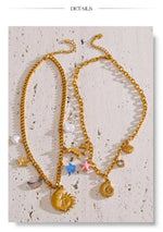 Yhpup na moda sol oceano charme pingente jóias artesanais ouro à prova dwaterproof água pvd banhado a aço inoxidável jóias de verão 2025 atacado