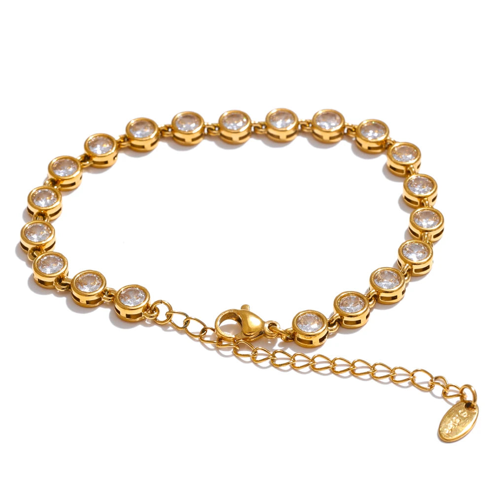 Colar e Pulseira de Zircônia Cúbica, Colar de Zircônia, Pulseira de Zircônia, Colar Feminino, Pulseira Feminina, Colar e pulseira Feminina, Loja Acessora