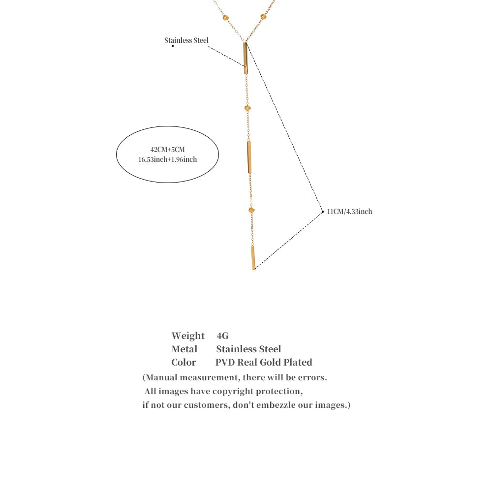 Colar Longo Fino em Aço Inoxidável, Colar Feminino, Colar Fino em Aço Inox, Colar de Aço Inoxidável