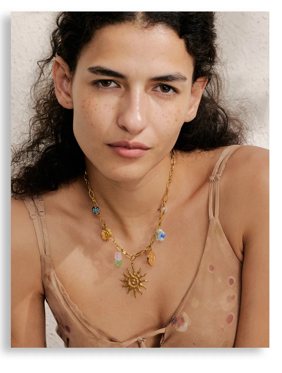 Yhpup na moda sol oceano charme pingente jóias artesanais ouro à prova dwaterproof água pvd banhado a aço inoxidável jóias de verão 2025 atacado