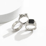 Anel de Aço Inoxidável, Anel de Aço Inox, Conjunto de Anéis Góticos de Aço Inoxidável, Anel Estilo Punk, Loja Acessora