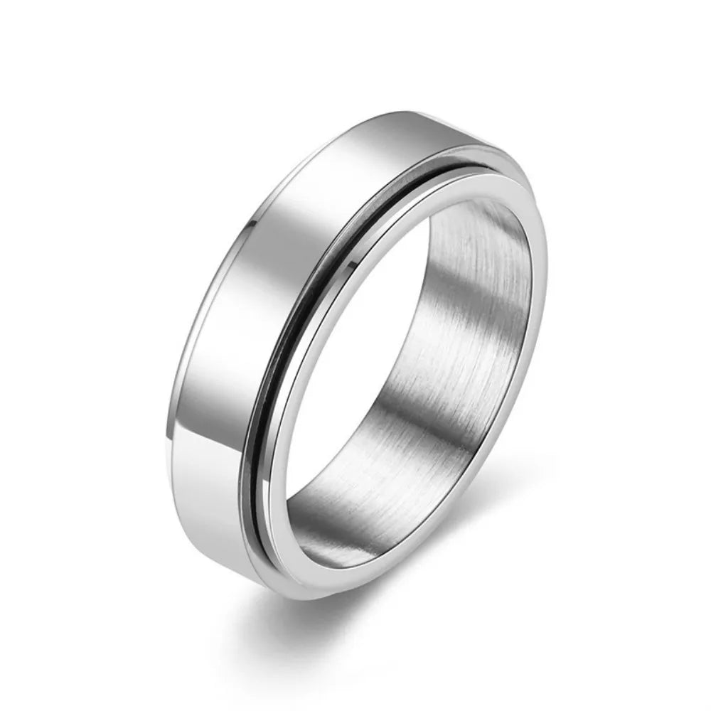 Anel Spinner de Aço Inoxidável Unissex, Anel de Aço Inoxidável, Anel de Aço Inox, Anel Prata, Anel Dourado, Anel Masculino, Anel Feminino, Loja Acessora