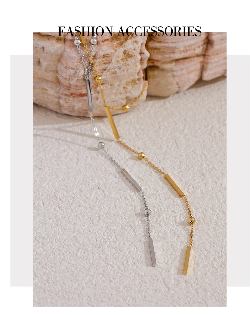 Colar Longo Fino em Aço Inoxidável, Colar Feminino, Colar Fino em Aço Inox, Colar de Aço Inoxidável