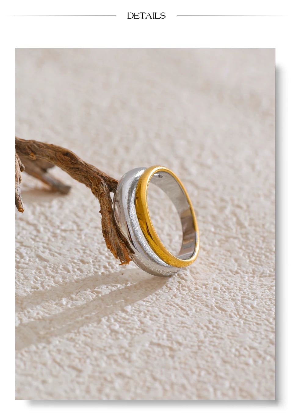 Anel Geométrico Bicolor de Aço inoxidável, Anel de Aço inox, Anel Feminino, Anel de Aço Inox, Anel Bicolor, Anel Duas Cores Aço Inoxidável, Loja Acessora