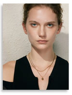 Yhpup popular aço inoxidável dupla camada corrente sobreposição colar gota contas chegadas diárias jóias resistente à água