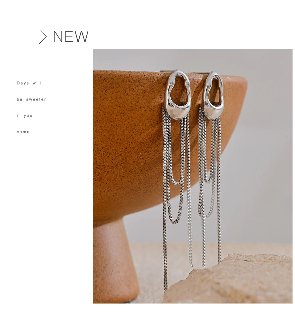 Brincos Geométricos de Aço inox Com Borla, Brinco de Aço Inox, Brincos Com Borla, Brinco Dourado, Brincos Geométricos de Aço inoxidável Com Borla, Loja Acessora