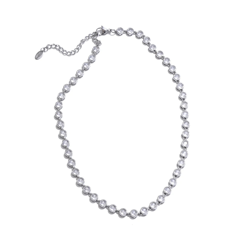 Colar e Pulseira de Zircônia Cúbica, Colar de Zircônia, Pulseira de Zircônia, Colar Feminino, Pulseira Feminina, Colar e pulseira Feminina, Loja Acessora