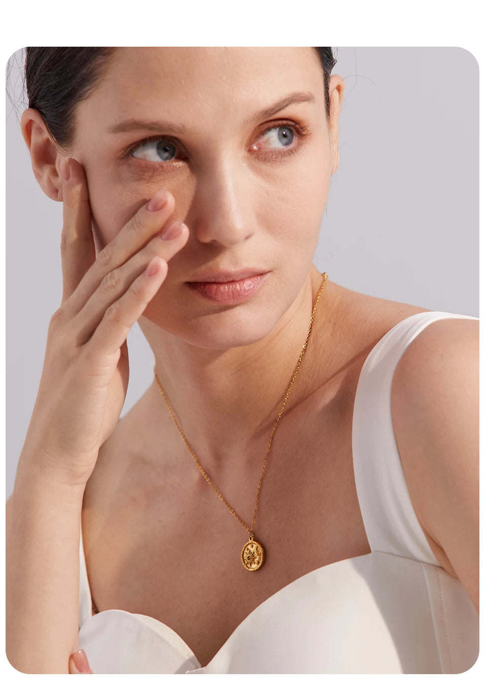 Colar Pingente Celestial Banhado a Ouro 18K, Colar Pingente banhado a ouro, Colar Feminino, Colar Dourado, Cordão Feminino, Cordão Pingente Banhado a Ouro, Loja Acessora