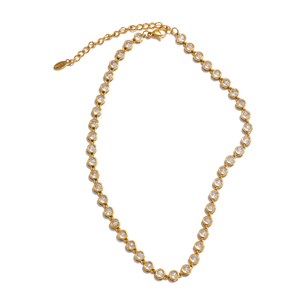 Colar e Pulseira de Zircônia Cúbica, Colar de Zircônia, Pulseira de Zircônia, Colar Feminino, Pulseira Feminina, Colar e pulseira Feminina, Loja Acessora