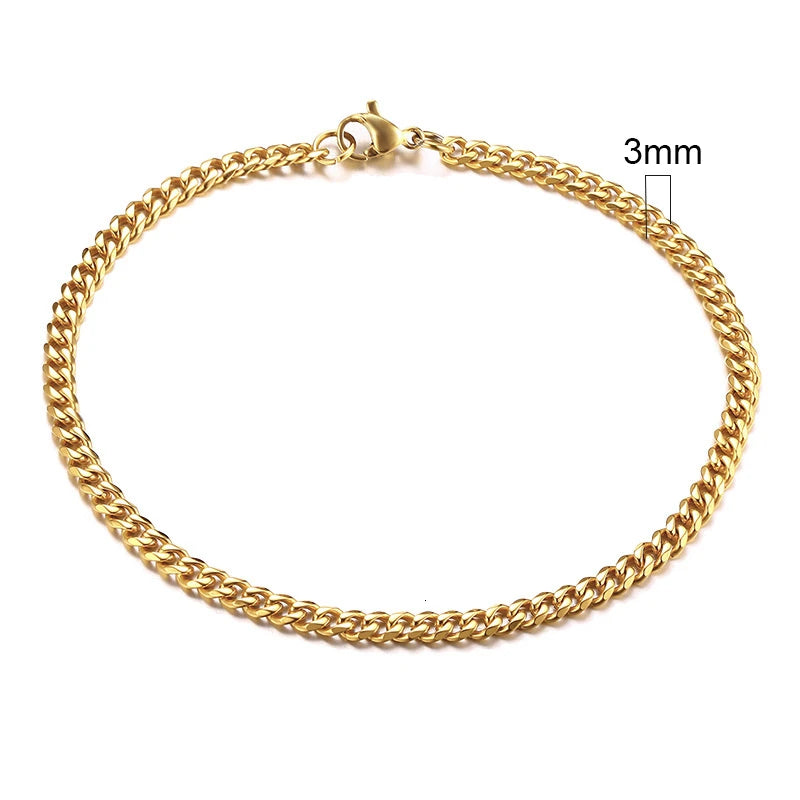 Pulseira Chunky Miami Curb VNOX - Estilo Punk em Aço Inoxidável