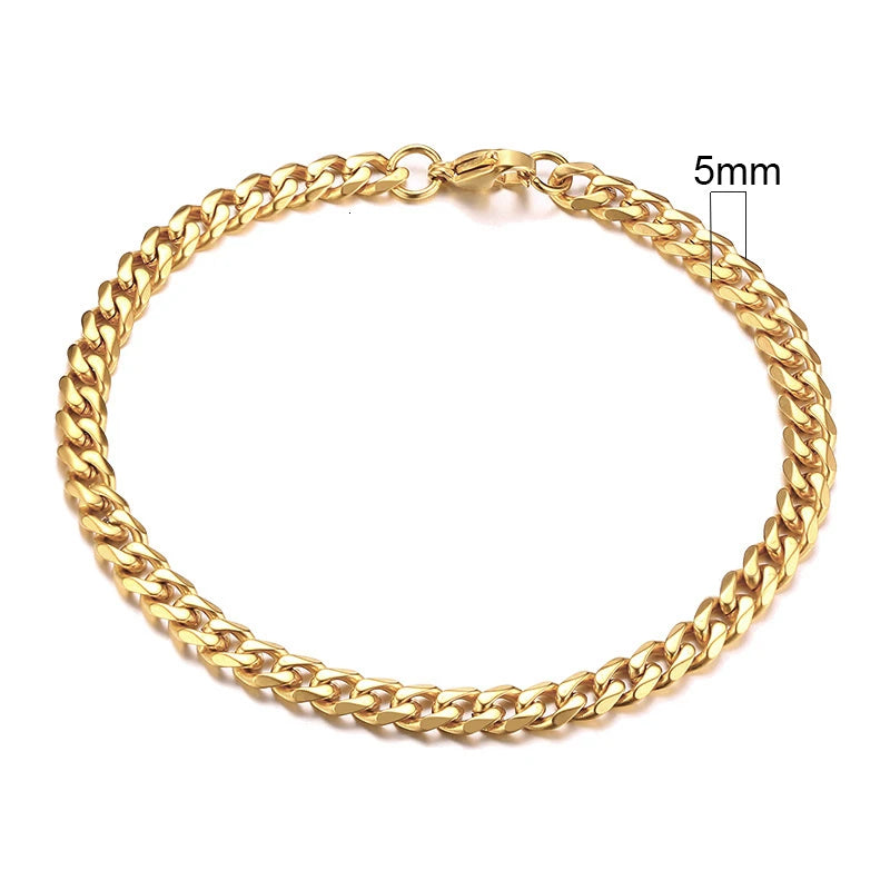 Pulseira Chunky Miami Curb VNOX - Estilo Punk em Aço Inoxidável