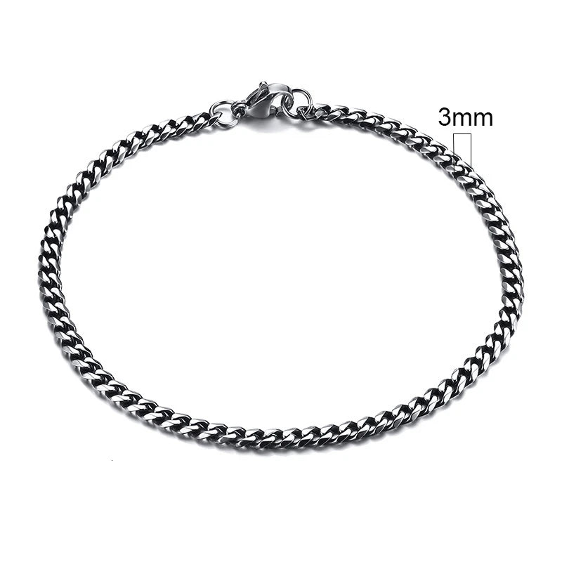 Pulseira Chunky Miami Curb VNOX - Estilo Punk em Aço Inoxidável