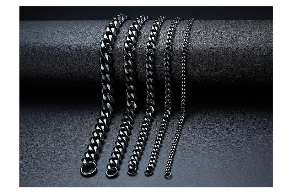 Pulseira Chunky Miami Curb VNOX - Estilo Punk em Aço Inoxidável