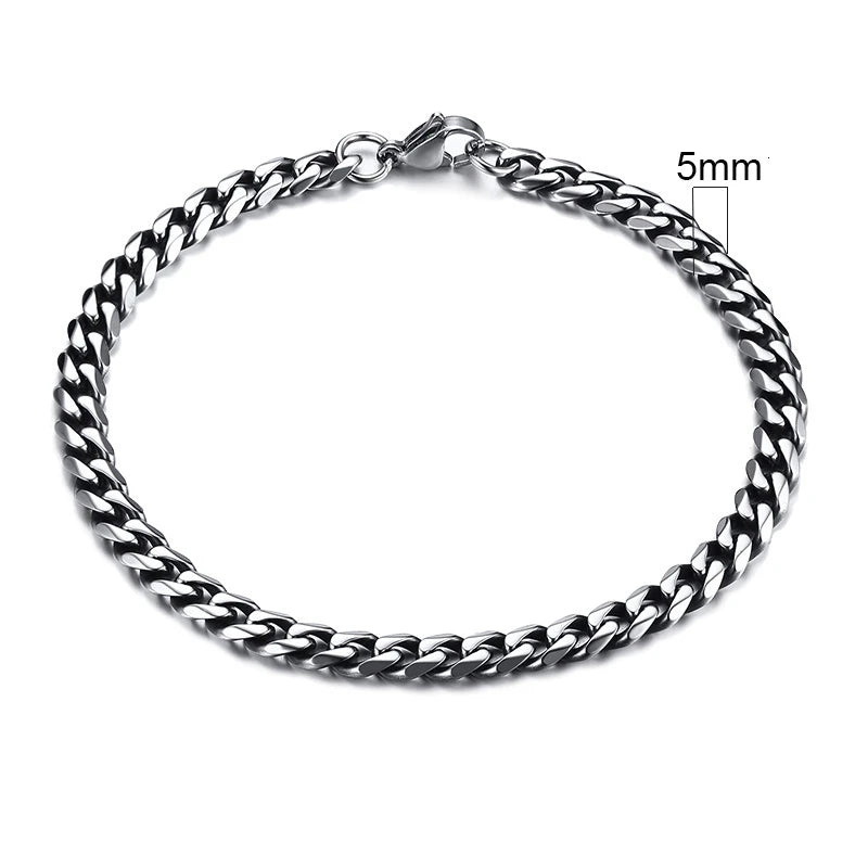 Pulseira Chunky Miami Curb VNOX - Estilo Punk em Aço Inoxidável