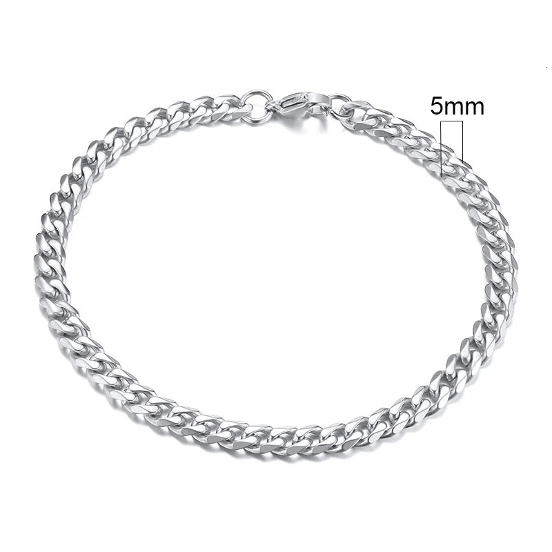 Pulseira Chunky Miami Curb VNOX - Estilo Punk em Aço Inoxidável