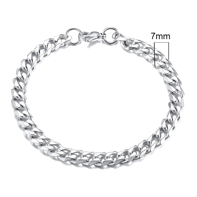 Pulseira Chunky Miami Curb VNOX - Estilo Punk em Aço Inoxidável
