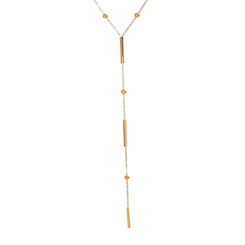 Yhpup fino chique 316l aço inoxidável corrente longa colar requintado para mulheres à prova dwaterproof água jóias diárias bijoux presente