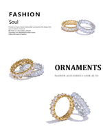 Yhpup anel brilhante de aço inoxidável, delicado, coração brilhante, zircônia cúbica, moda feminina, temperamento de alta qualidade, joias premium