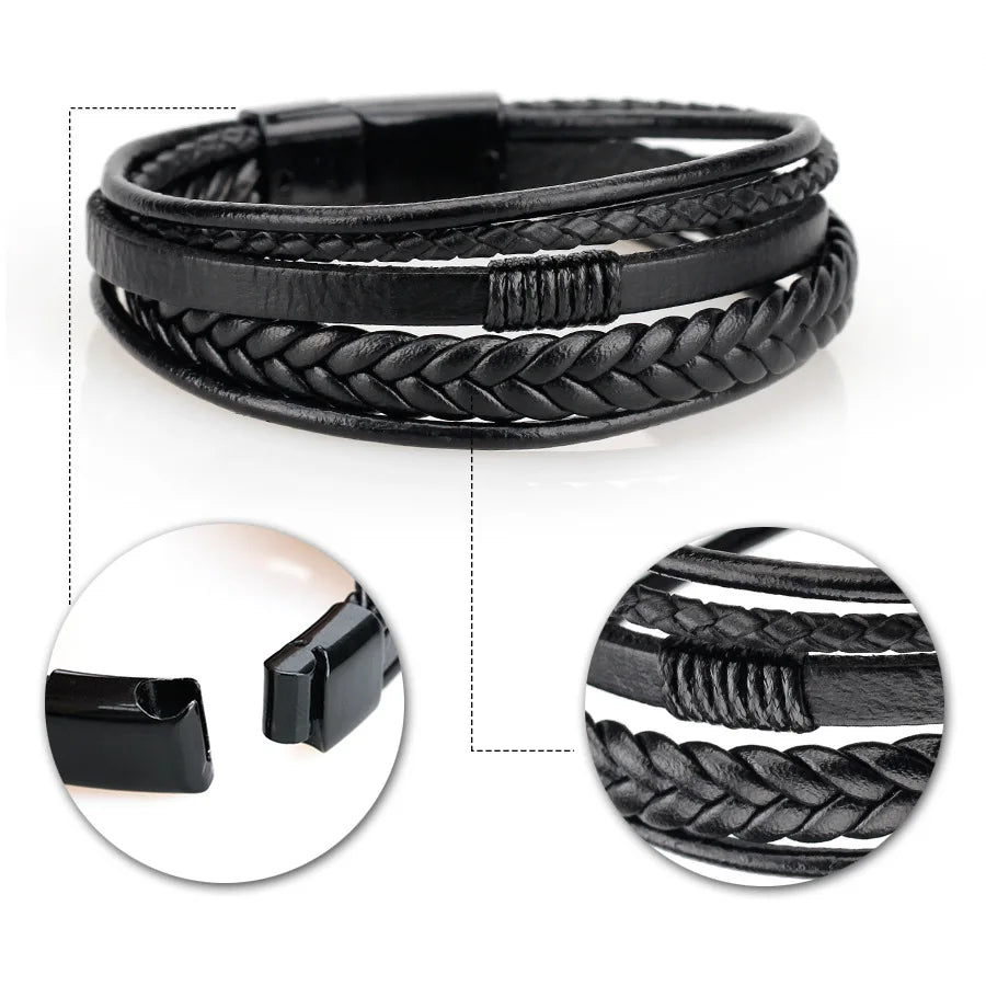 Pulseira de Couro Trançado, Pulseira de Couro, Pulseira de Couro Masculina, Pulseira Life Trançada em Couro, Pulseira Masculina Couro Trançado, Loja Acessora 