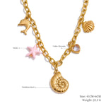 Yhpup na moda sol oceano charme pingente jóias artesanais ouro à prova dwaterproof água pvd banhado a aço inoxidável jóias de verão 2025 atacado