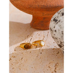 Yhpup 7 # Anel aberto de fundição de aço inoxidável, pedra de concha de tigre natural, fritilary, joias da moda para mulheres, novo