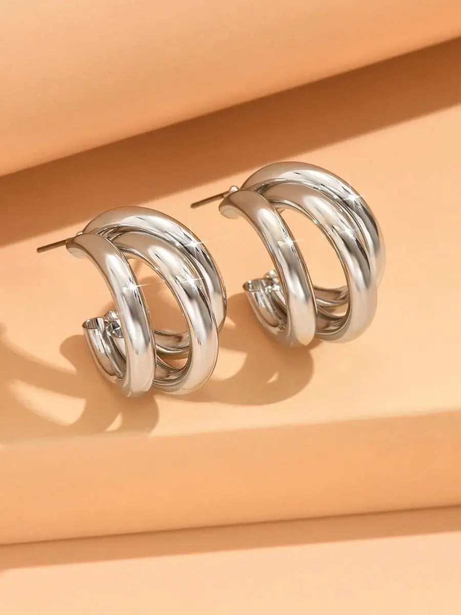 Brincos de Argola Geométricos, Brincos de Argola, Brincos Geométricos, Brinco Dourado, Brincos Dourados, Brinco de ferro, Brincos de Ferro, Loja Acessora 