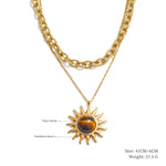 Yhpup na moda sol oceano charme pingente jóias artesanais ouro à prova dwaterproof água pvd banhado a aço inoxidável jóias de verão 2025 atacado