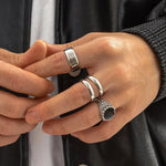 Conjunto de Anéis 6 Peças, Anéis Prata e Ouro, Anéis Prata, Anéis Ouro, Anéis Góticos, Anel Gótico, Anel de Ouro, Anel de Prata, Acessórios Punk, Loja Acessora 