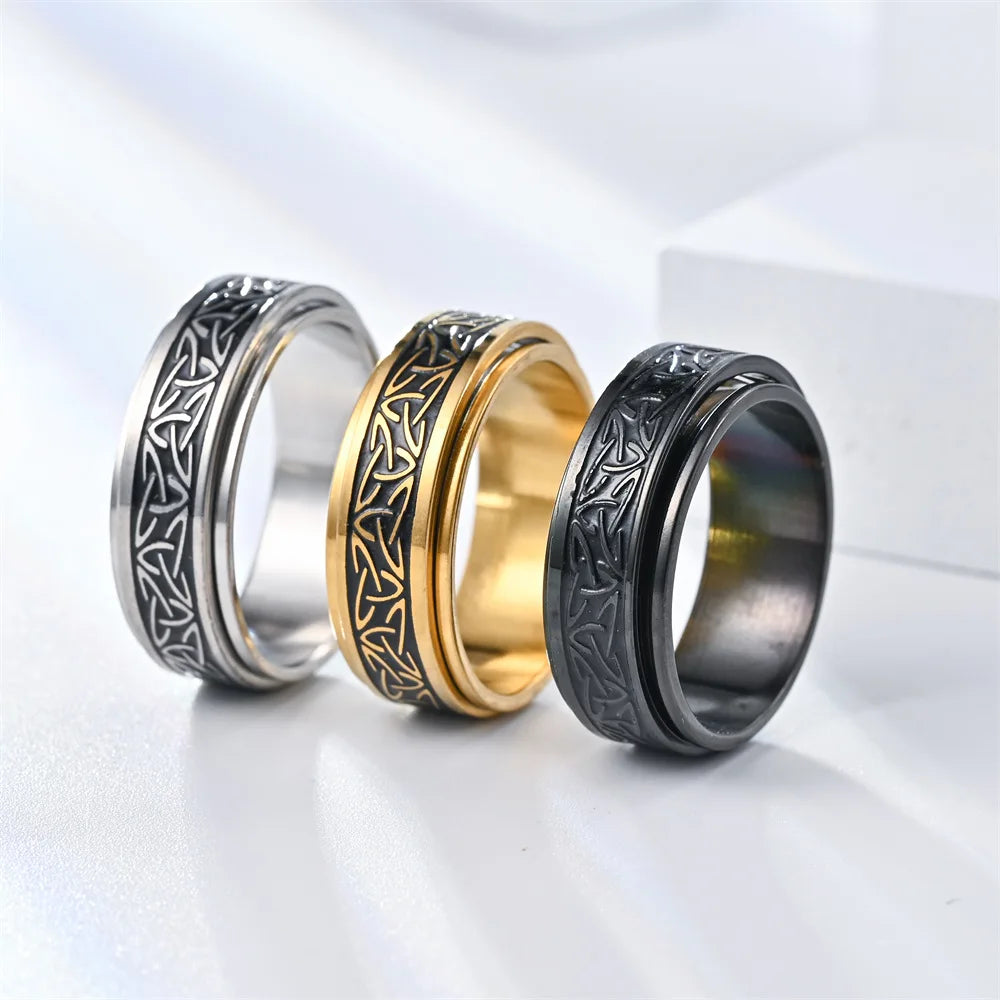 Anel Viking Com Nó Celta,Anel Viking Com Nó Celta Em Aço Inox, Anel de Aço inox, Anel Masculino, Anel Masculino em Aço Inox, Loja Acessora