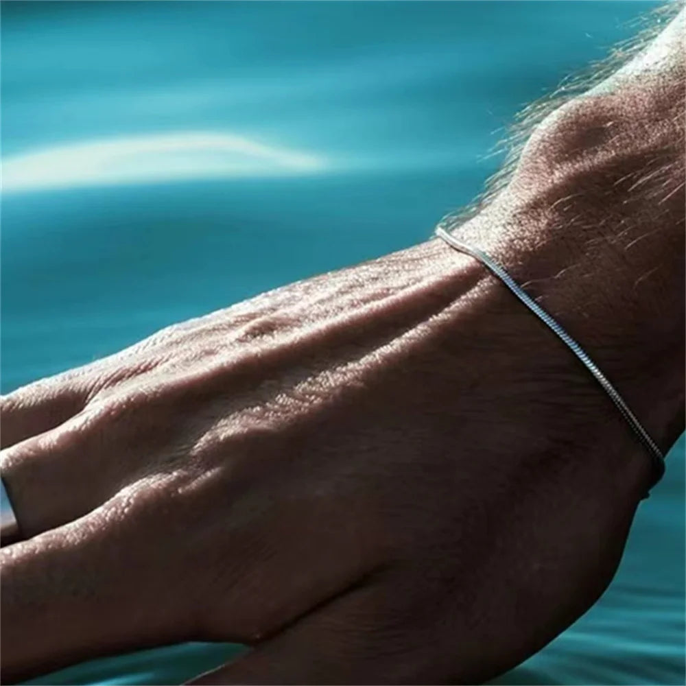 Pulseira Fina Unissex Aço Inoxidável, Pulseira Prata, Pulseira fina, Pulseira Aço Inox, Pulseira Unissex, Loja Acessora 
