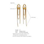 Brincos Geométricos de Aço inox Com Borla, Brinco de Aço Inox, Brincos Com Borla, Brinco Dourado, Brincos Geométricos de Aço inoxidável Com Borla, Loja Acessora 
